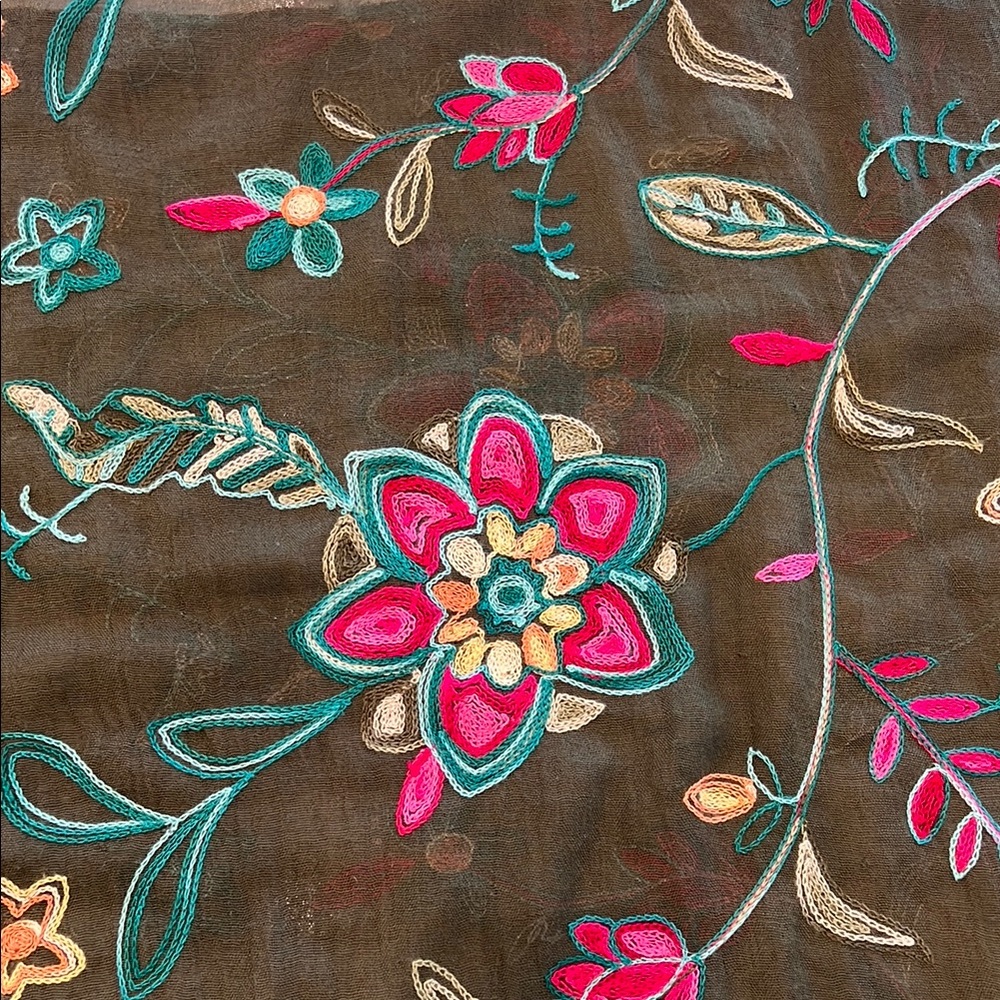 11. Floral Embroidered Wrap
